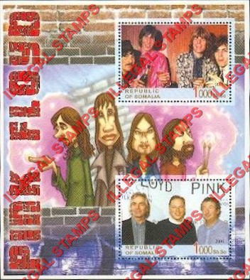 Somalia 2005 Pink Floyd Illegal Stamp Souvenir Sheet of 2