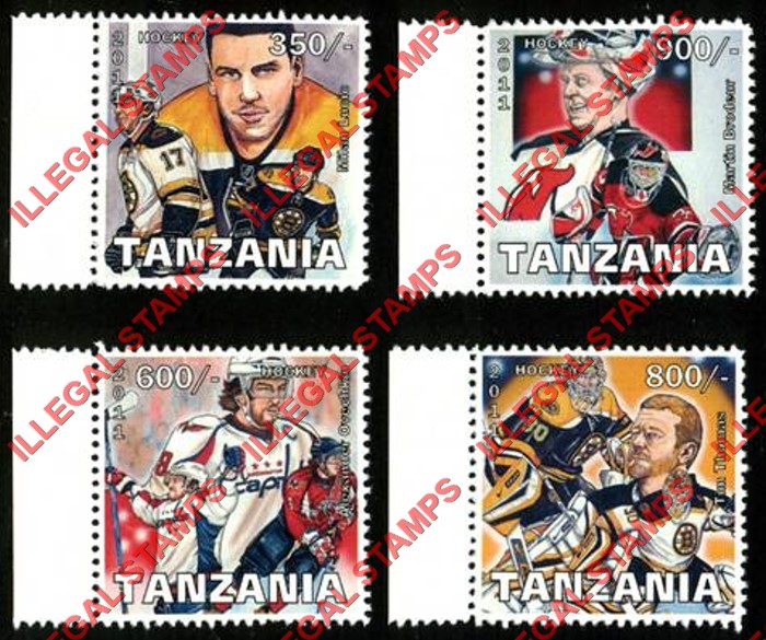 Tanzania 2011 Hockey Illegal Stamp Set of 4