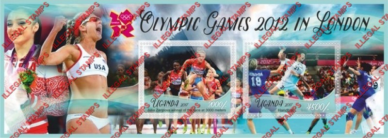 Uganda 2017 Olympic Games in London in 2012 Illegal Stamp Souvenir Sheet of 2