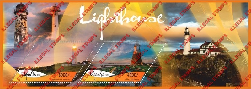 Uganda 2018 Lighthouses Illegal Stamp Souvenir Sheet of 2