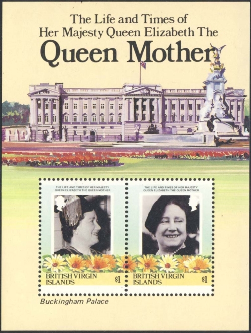 British Virgin Islands 1985 85th Birthday of Queen Elizabeth the Queen Mother Omnibus Series Souvenir Sheet