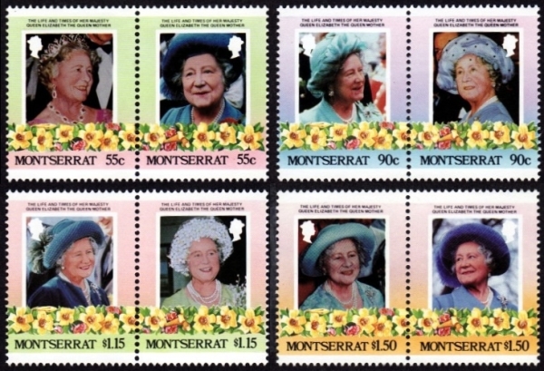 Montserrat 1985 85th Birthday of Queen Elizabeth the Queen Mother Omnibus Series Stamps