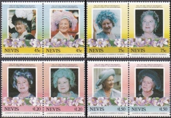 Nevis 1985 85th Birthday of Queen Elizabeth the Queen Mother Omnibus Series Stamps