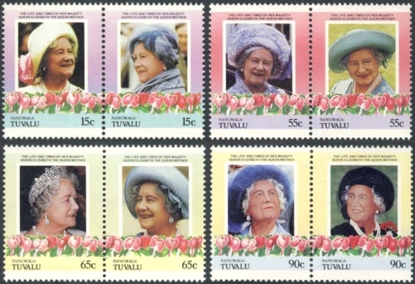 Nanumaga 1985 85th Birthday of Queen Elizabeth the Queen Mother Omnibus Series Stamps