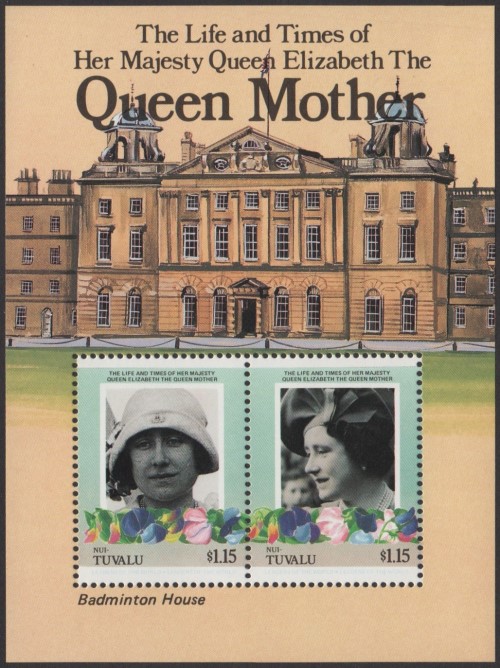 Nui 1985 85th Birthday of Queen Elizabeth the Queen Mother Omnibus Series Souvenir Sheet