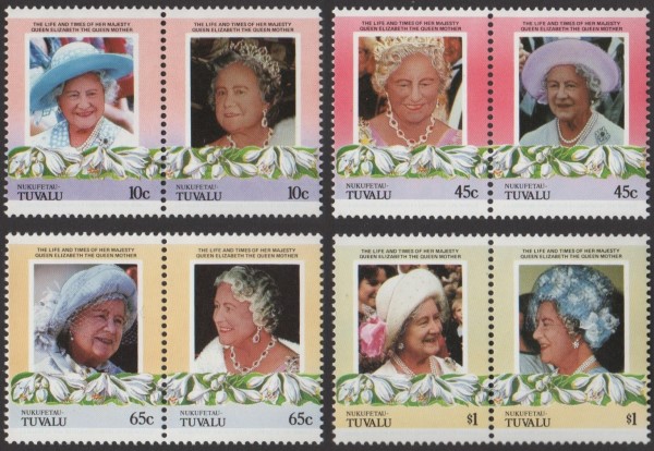 Nukufetau 1985 85th Birthday of Queen Elizabeth the Queen Mother Omnibus Series Stamps