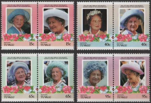 Vaitupu 1985 85th Birthday of Queen Elizabeth the Queen Mother Omnibus Series Stamps