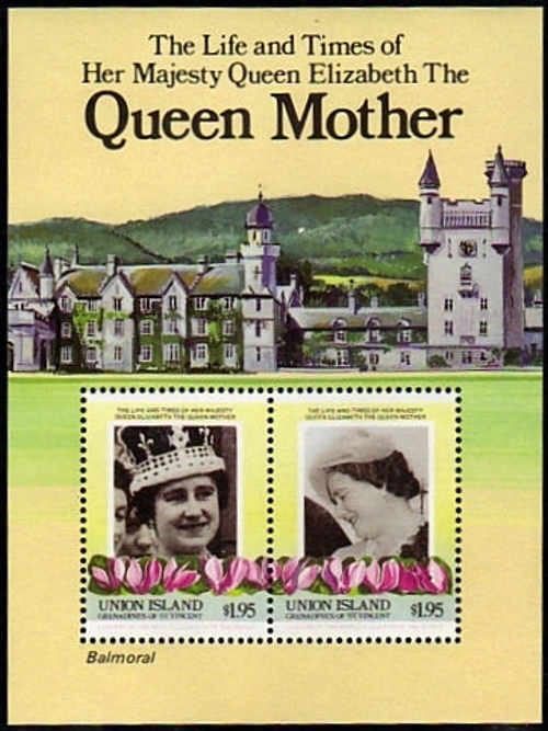 Saint Vincent Union Island 1985 85th Birthday of Queen Elizabeth the Queen Mother Omnibus Series Souvenir Sheet