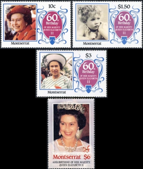 Montserrat 1986 60th Birthday of Queen Elizabeth II Omnibus Series Stamps