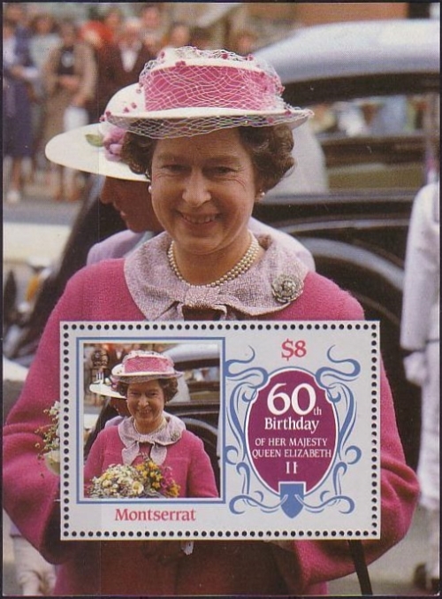 Montserrat 1986 60th Birthday of Queen Elizabeth II Omnibus Series Souvenir Sheet