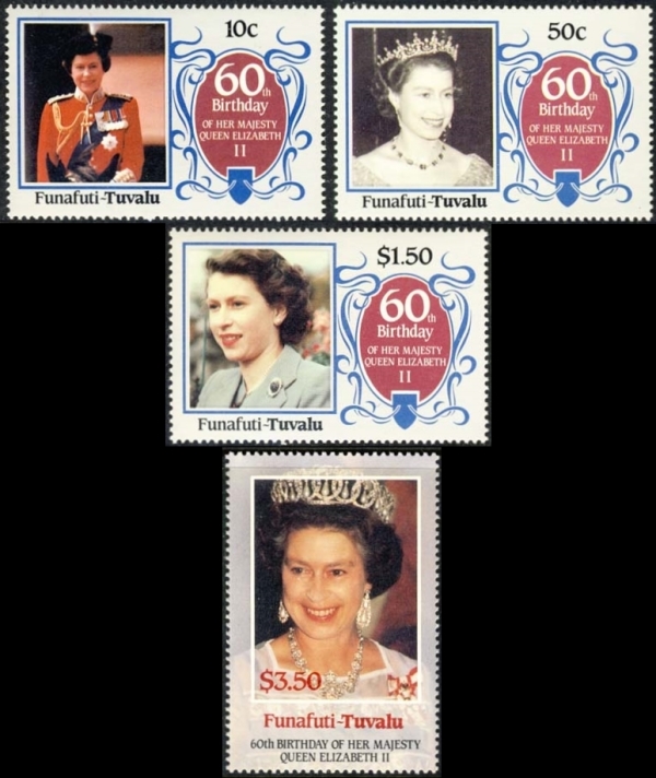 Funafuti 1986 60th Birthday of Queen Elizabeth II Omnibus Series Stamps
