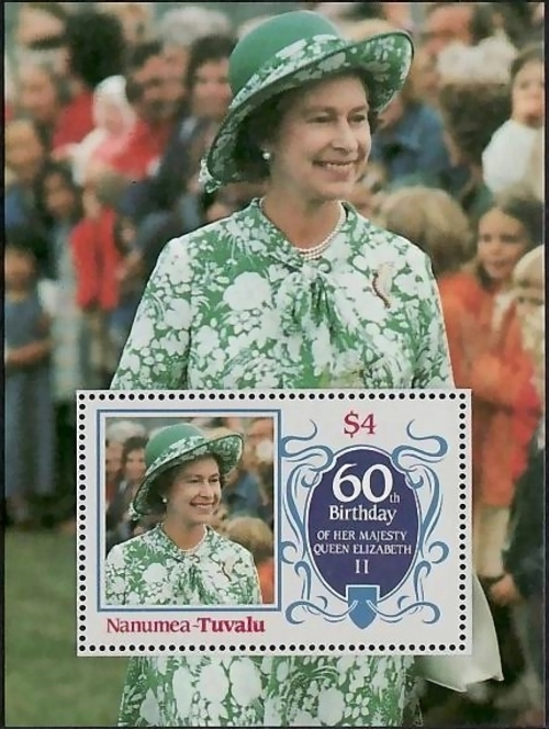 Nanumea 1986 60th Birthday of Queen Elizabeth II Omnibus Series Souvenir Sheet