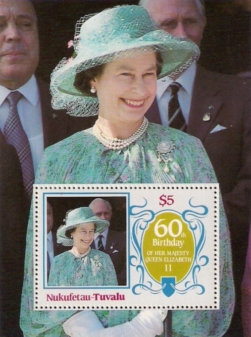 Nukufetau 1986 60th Birthday of Queen Elizabeth II Omnibus Series Souvenir Sheet