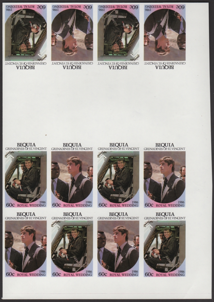 Bequia 1986 Royal Wedding 60c Imperforate Proofs