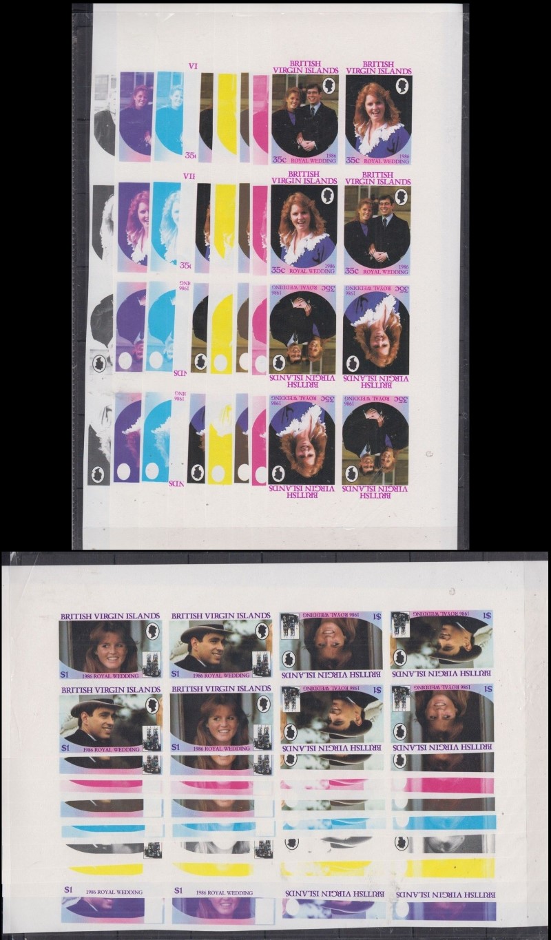 British Virgin Islands 1986 Royal Wedding Imperforate Tete-beche Color Proof eBay Lots