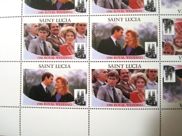 Saint Lucia 1986 Royal Wedding $2 Perforated Missing Value