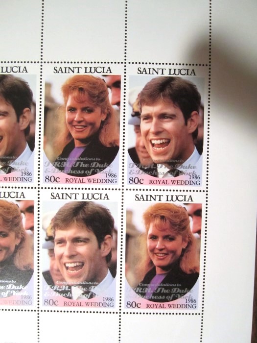 Saint Lucia 1986 Royal Wedding 80c 2nd Issue Perforated with Silver Overprint