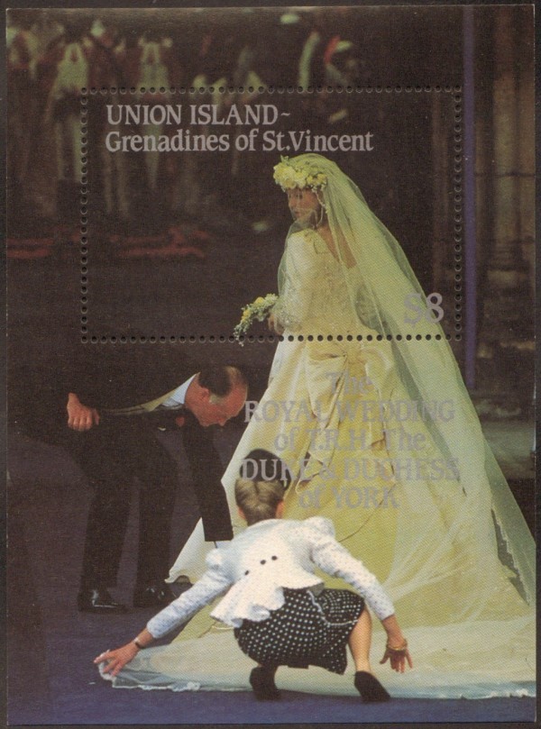 Union Island 1986 Royal Wedding (1st issue) Unissued Souvenir Sheet