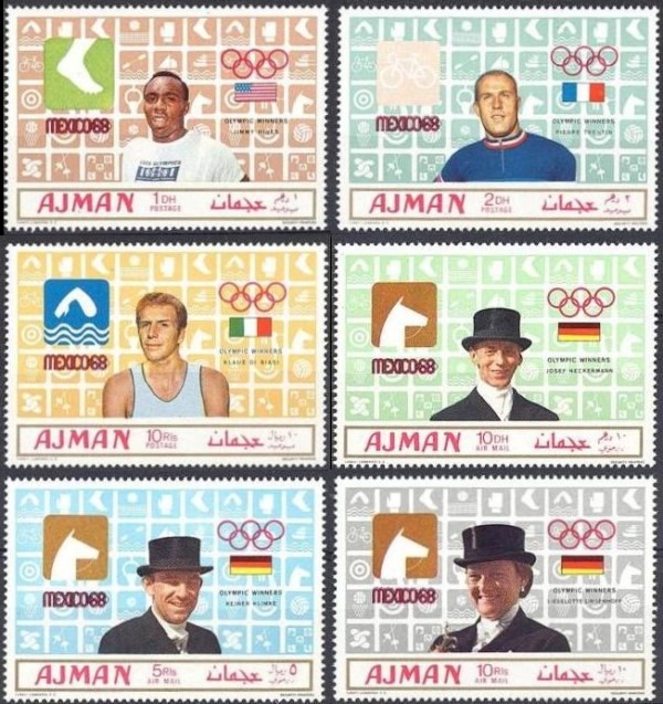 Ajman 1969 Olympic Gold Medal Winners Stamps