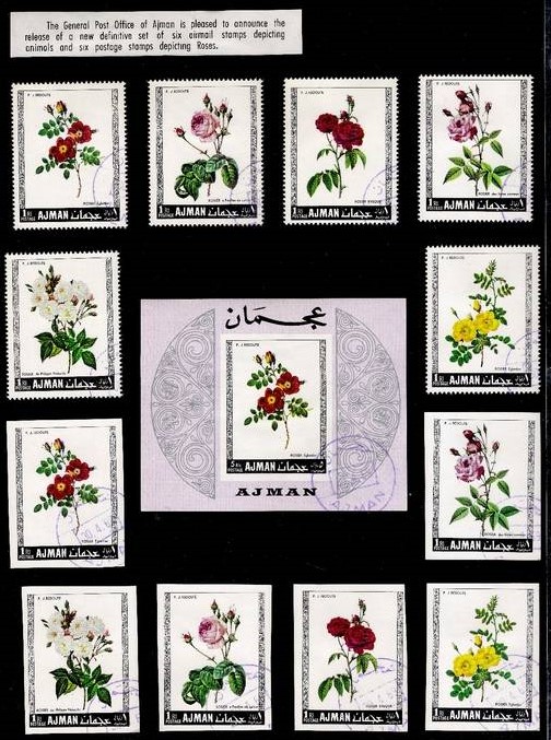 Ajman 1969 Roses Promotional Postal Announcement