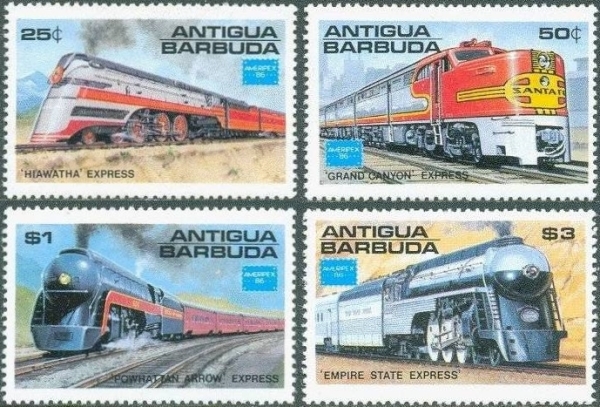 1986 Famous American Trains Stamps