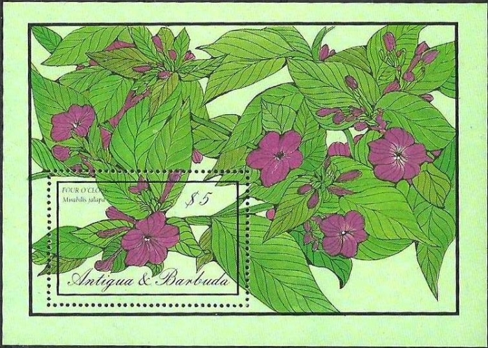 1986 Flowers $5 Souvenir Sheet