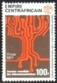 Central Africa 1977 World Telecommunications Day Stamp