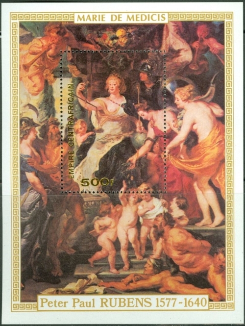 Central Africa 1978 Rubens Paintings Souvenir Sheet