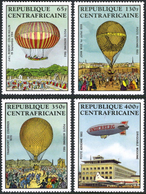 Central Africa 1983 Bicentenary of Manned Flight Stamps