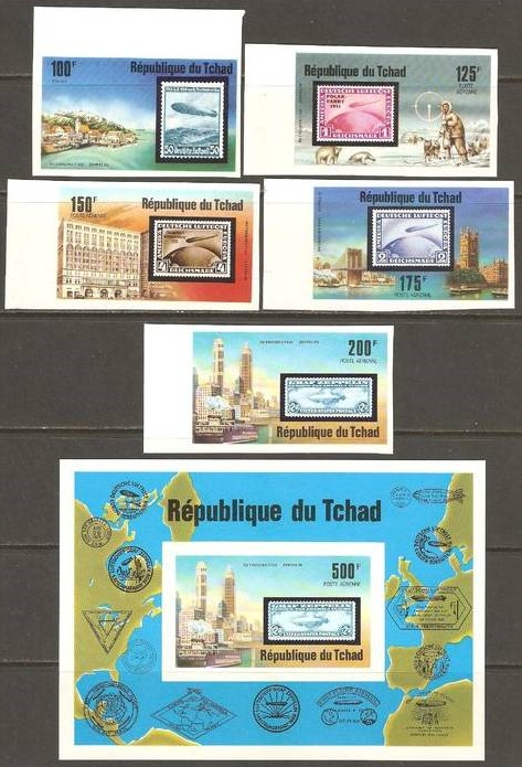 1977 75th Anniversary of the Zeppelin Imperforate Stamps