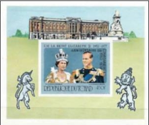 1978 25th Anniversary of the Coronation of Queen Elizabeth II Silver Overprinted Imperforate Souvenir Sheet