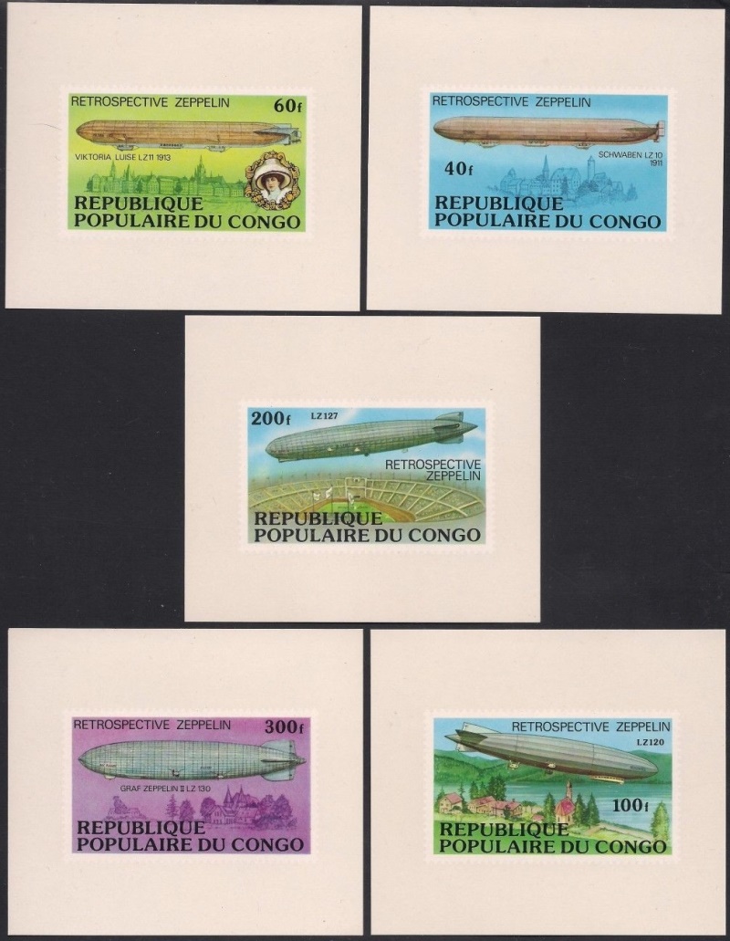 Congo 1977 History of the Zeppelin Deluxe Sheetlet Set
