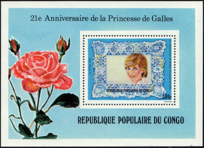 Congo 1982 21st Birthday of Princess Diana Souvenir Sheet
