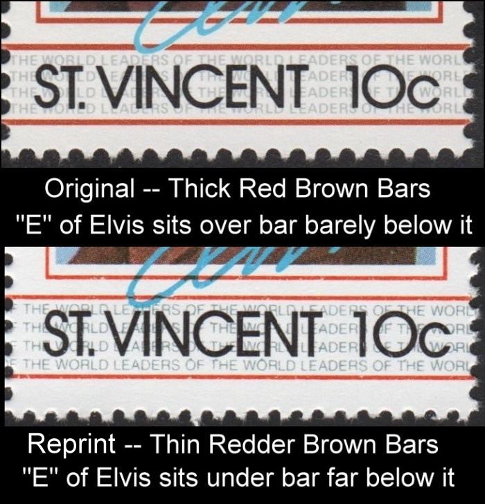 The Forged Unauthorized Reprint Elvis Presley Scott 874 Font Comparison