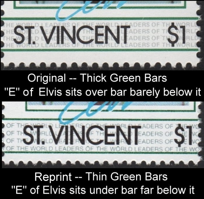 The Forged Unauthorized Reprint Elvis Presley Scott 876 Font Comparison