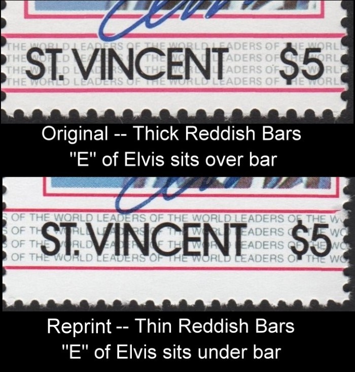 The Forged Unauthorized Reprint Elvis Presley Scott 877 Font Comparison