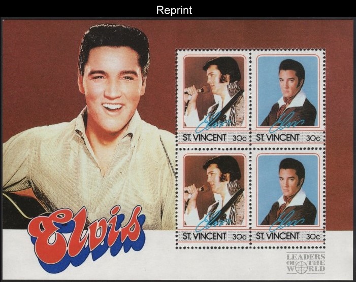 The Forged Unauthorized Reprint Elvis Presley Scott 878 Souvenir Sheet