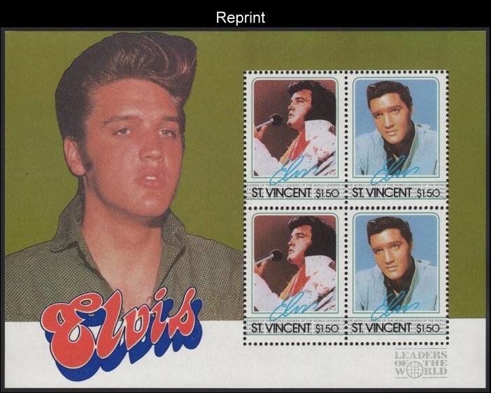 The Forged Unauthorized Reprint Elvis Presley Scott 880 Souvenir Sheet