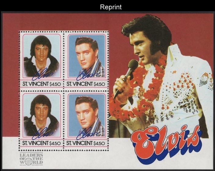 The Forged Unauthorized Reprint Elvis Presley Scott 881 Souvenir Sheet