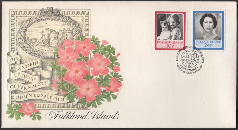 Falkland Islands 1986 60th Birthday of Queen Elizabeth Fleetwood First Day Cover