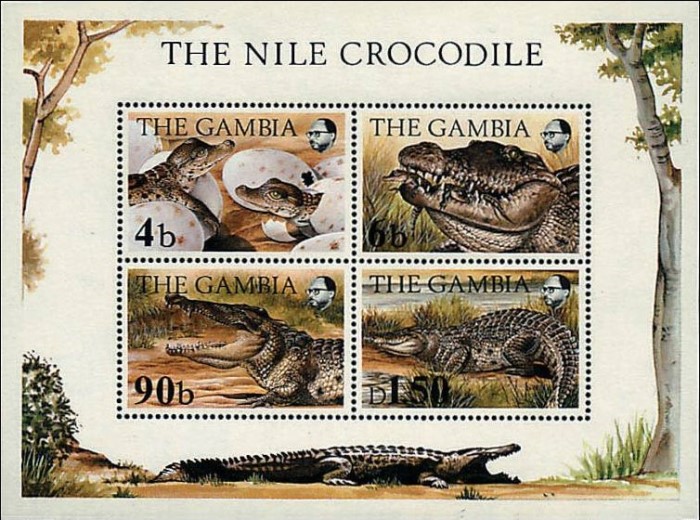 1984 Endangered Species, The Nile Crocodile Souvenir Sheet