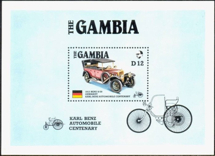 1986 AMERIPEX Stamp Exhibition, Karl Benz Automobile Centenary 1913 Benz Souvenir Sheet