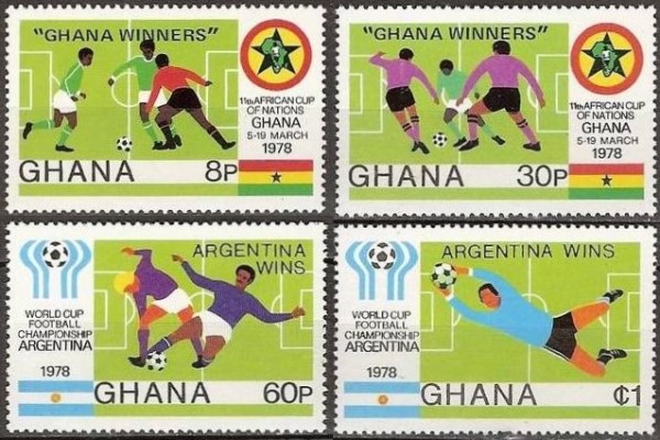 1978 11th African Cup and World Cup Soccer Championship Winners Stamps