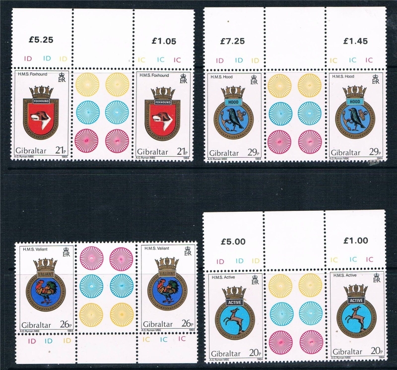 Gibraltar 1984 Naval Crests (3rd Series) Stamps