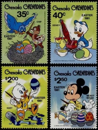 1981 Easter, Disney Characters Stamps