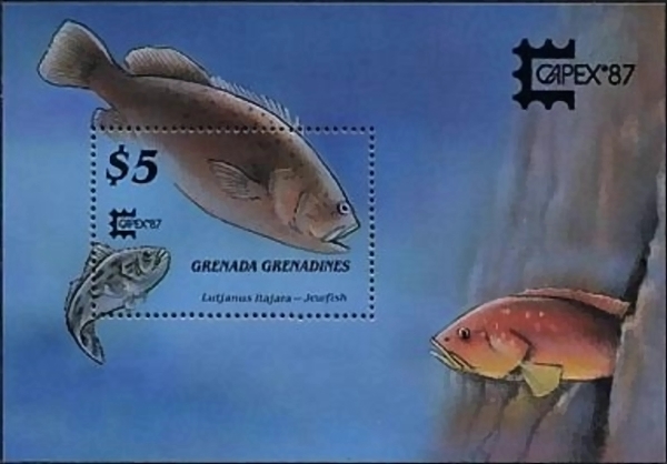 1987 CAPEX '87 International Stamp Exhibition Spotted Jewfish $5.00 Souvenir Sheet
