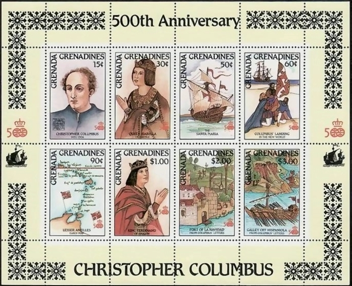 1987 500th Anniversary of the Discovery of America Mini Pane of 8