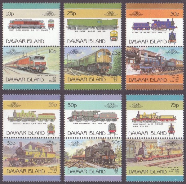 1987 Davaar Island Leaders of the World, Locomotives (3rd series) Stamps