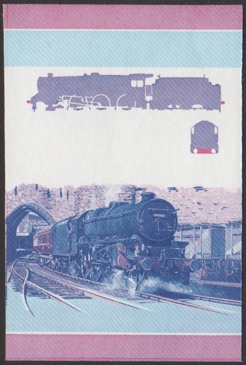 Nevis 1st Series $1.00 1934 Stanier Class 5 4-6-0 Locomotive Stamp Blue-Red Stage Color Proof