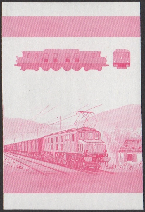Nevis 2nd Series 10c 1927 P.O. Class 5500 2-Do-2 Locomotive Stamp Red Stage Color Proof